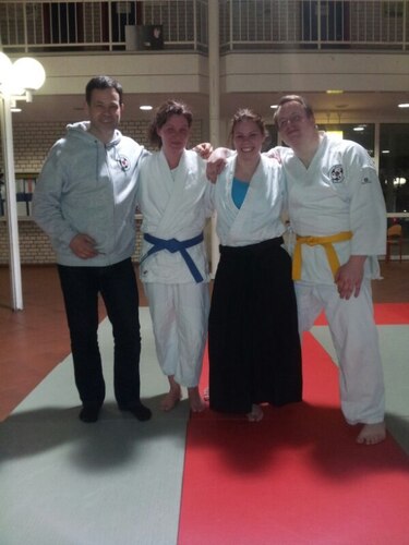 v.l.: Meister Hubert, Andrea, Mathea (Uke) und Tim
